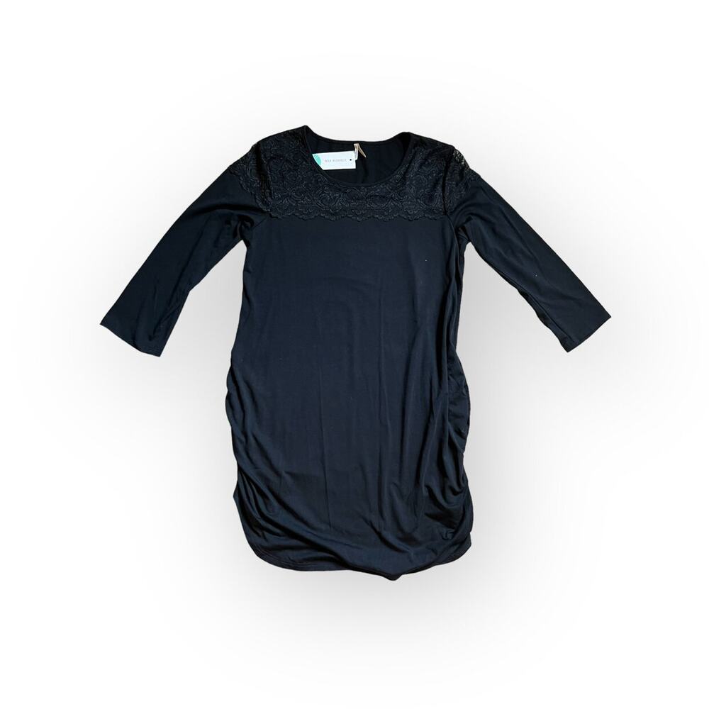 Stitch Fix Madigan Black Maternity Lace Shoulder Top